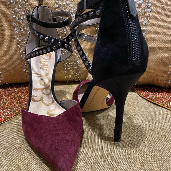 Sam Edelman Suede Studded Heels Size 8 - Picture 2 of 3